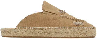 Maison Margiela Beige Embroidered Espadrilles In T2172 Chamois