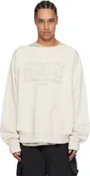 Maison Margiela Crewneck Sweatshirt With Topstitched Log In 103 Ecru