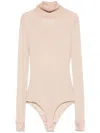Maison Margiela Maison Martin Margiela Women Body Collo Alto Semitrasparente In Beige