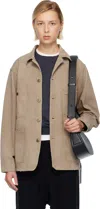 Maison Margiela Beige Herringbone Workwear Jacket