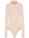 Maison Margiela Maison Martin Margiela Women Body Collo Alto Semitrasparente In Beige