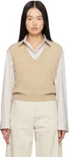 Maison Margiela Beige Knit Vest In 109m Walnut