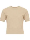 Maison Margiela Beige Knitted Wool Short-sleeved Top