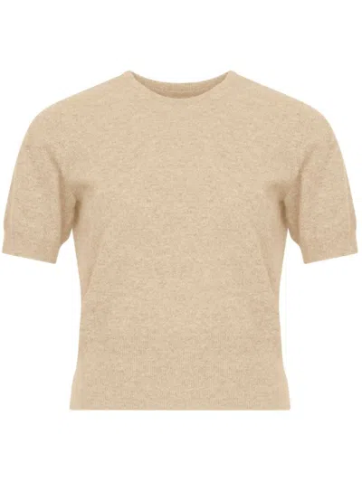 Maison Margiela Beige Knitted Wool Short-sleeved Top