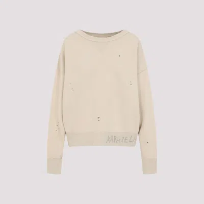 MAISON MARGIELA BEIGE LOGO SWEATSHIRT