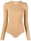 Maison Margiela Half-transparent Long-sleeved Body In Beige
