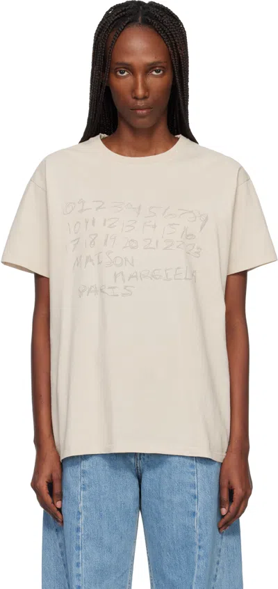 Maison Margiela Number Print Graphic Relaxed Fit T Shirt In Neutral