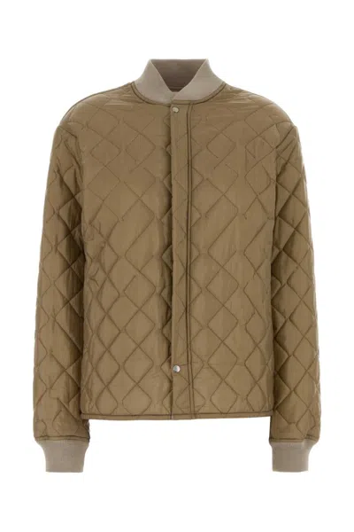 Maison Margiela Beige Nylon Bomber Jacket In Brown