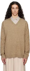 Maison Margiela Beige Pilling Sweater In 114m Walnut