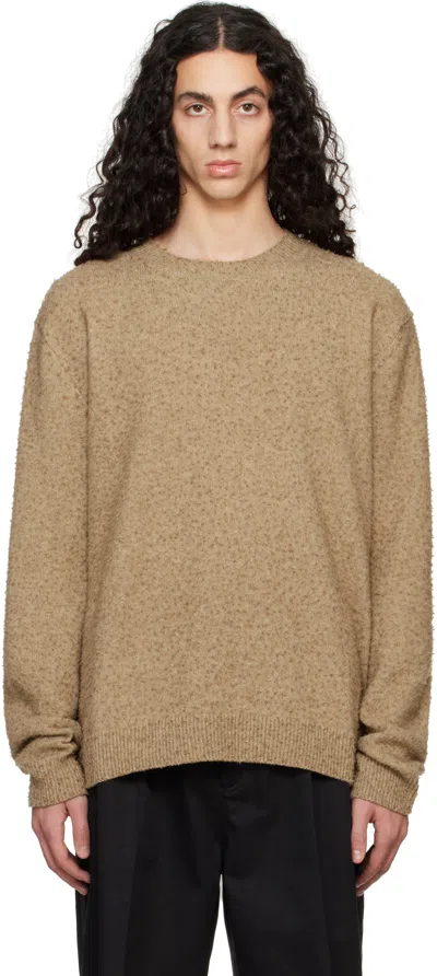 Maison Margiela Beige Pilling Sweater In 114m Walnut