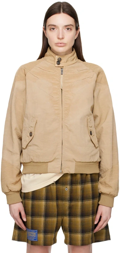 Maison Margiela Beige Raglan Sleeve Bomber Jacket In 154 Beige