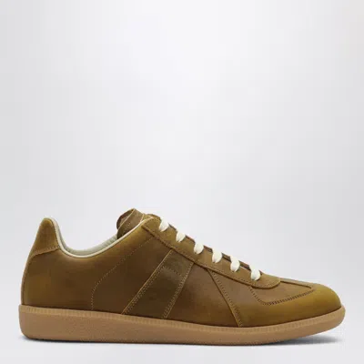 Maison Margiela Beige Replica Leather Sneakers In Multi