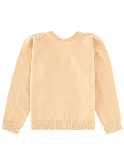 Maison Margiela Beige Roma Wool V-neck Sweater In Neutral