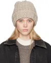 Maison Margiela Beige Shetland Beanie In 002f Beige/light Gre