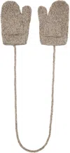 Maison Margiela Beige Shetland Wool Mittens In 001f Beige/light Gre