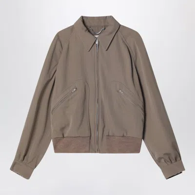 Maison Margiela Wool Jacket Zip Pockets Ribbed Hem Collar In Gray