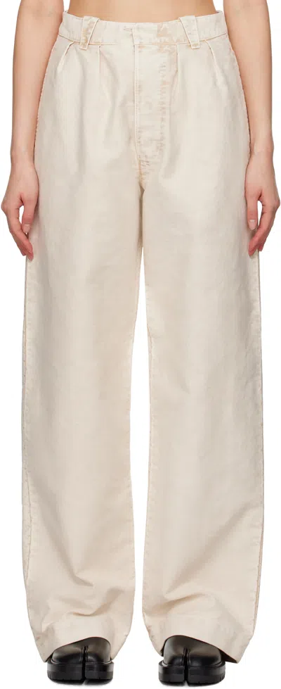 Maison Margiela Beige Wide-leg Jeans In 961 Nut Wash