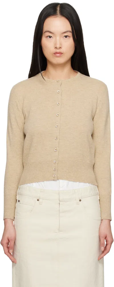 Maison Margiela Beige Wool Cardigan In 109m Walnut