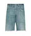 Maison Margiela Denim Cut-off Shorts Man Light Blue In Blue