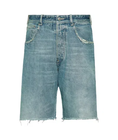 Maison Margiela Belt-loop Denim Shorts In Blue