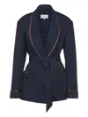 Maison Margiela Belted Blazer In Blue
