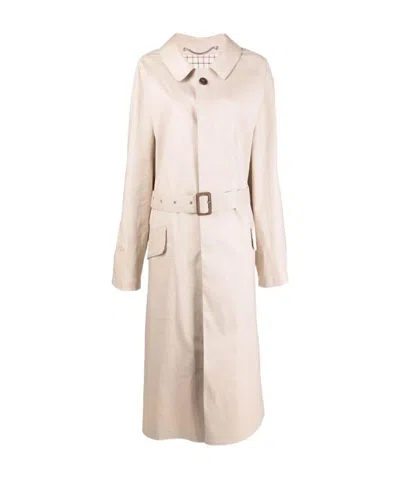 Maison Margiela Belted Car Coat In Nude