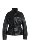 Maison Margiela Belted Coated-cotton Jacket In Black
