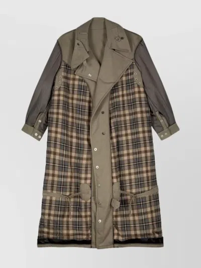 Maison Margiela Belted Flap Pocket Trench Coat In Brown