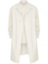 Maison Margiela Belted Layered Design Trench Coat In White