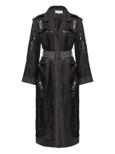 Maison Margiela Belted Trench Dress In Black