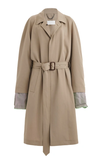 Maison Margiela Belted Wool Trench Coat In Neutral