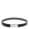 Maison Margiela Adjustable Reversible Textured Leather Belts In Black