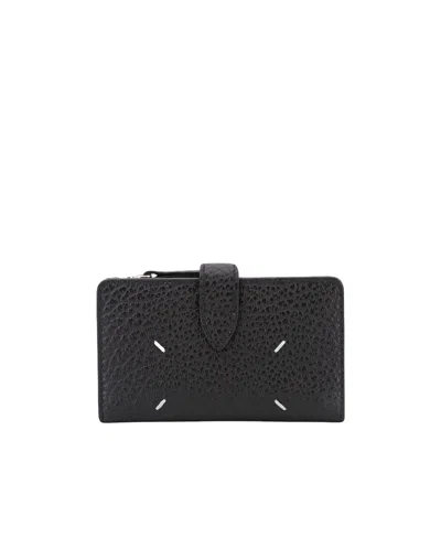 Maison Margiela Bi-fold Leather Wallet In Black