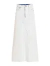 Maison Margiela Painted Denim Maxi Skirt In White