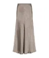 Maison Margiela Womens Taupe Crinkled-texture Regular-fit Woven Midi Skirt In Brown