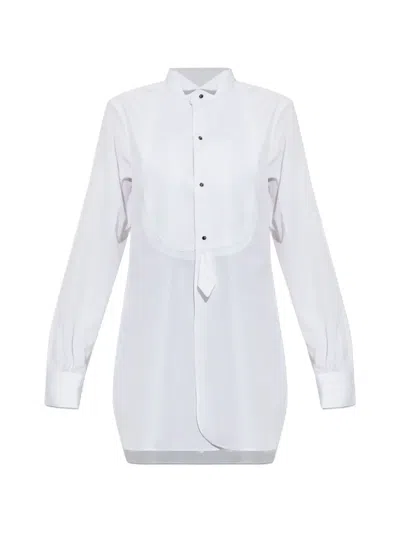 Maison Margiela Bib-detail Shirt In White