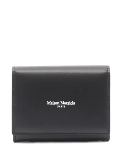 Pre-owned Maison Margiela Bi-fold Leather Wallet In Black