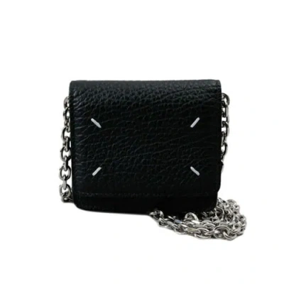 Pre-owned Maison Margiela Bifold Wallet With Coin Purse Wallet On Chain Small Sa3ui0009 In Black
