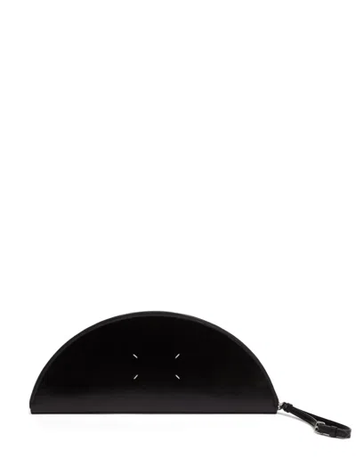 Maison Margiela Large Half Moon Clutch In Leather In Black