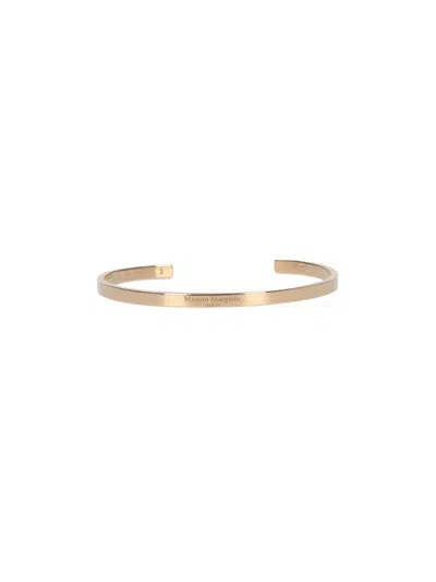 Maison Margiela Slim Open Cuff Bracelet Minimal Design In Gold