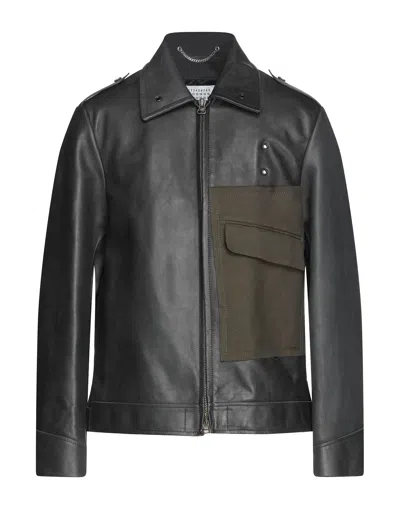 Pre-owned Maison Margiela Biker Leather Jacket In Black