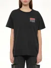 Maison Margiela Blingo Short-sleeved Black Cotton T-shirt. Graphic On The Front, Fou In Black