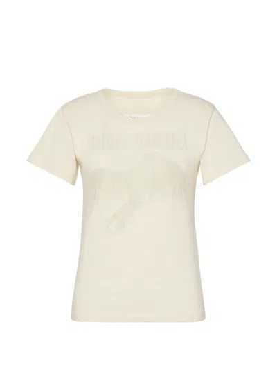 Maison Margiela Bird-motif Four-stitch T-shirt In Neutral