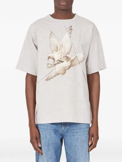 Maison Margiela Graphic Crew Neck T Shirt Short Sleeves In Gray