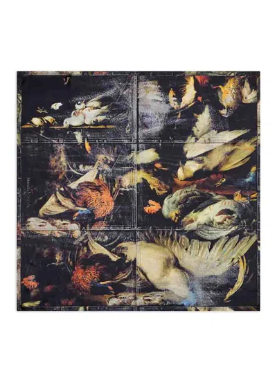 Maison Margiela Birds Silk Foulard Square 90 In Multi