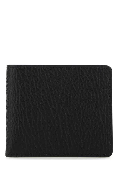 Maison Margiela Textured Leather Wallet With Minimalist Design In Black