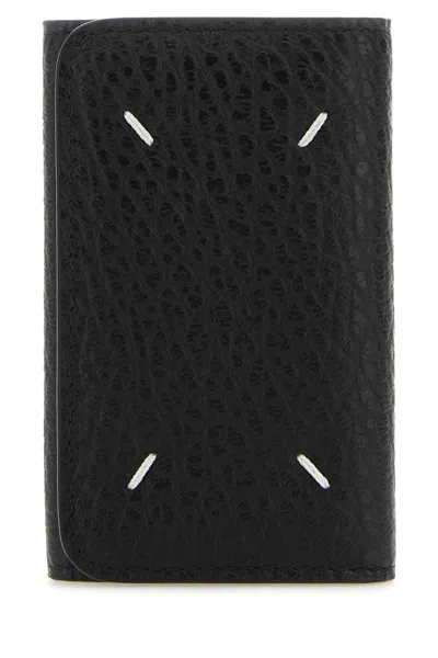 Maison Margiela Black Leather Four Stitches Keyring Case