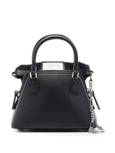 MAISON MARGIELA BLACK 5AC CLASSIQUE MICRO LEATHER HANDBAG