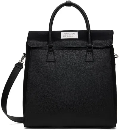 Maison Margiela Black 5ac Daily Vertical Tote In T8013 Black