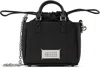 Maison Margiela Horizontal Leather Tote With Top Handle And Detachable Strap In T8013 Black